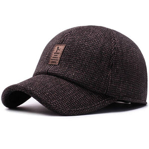 Men's Middle-aged And Elderly Woolen Baseball Caps - Trendy Hati