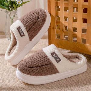 Indoor Home Non-slip Thick Bottom Plush Thermal Cotton Slippers - Trendy Hati