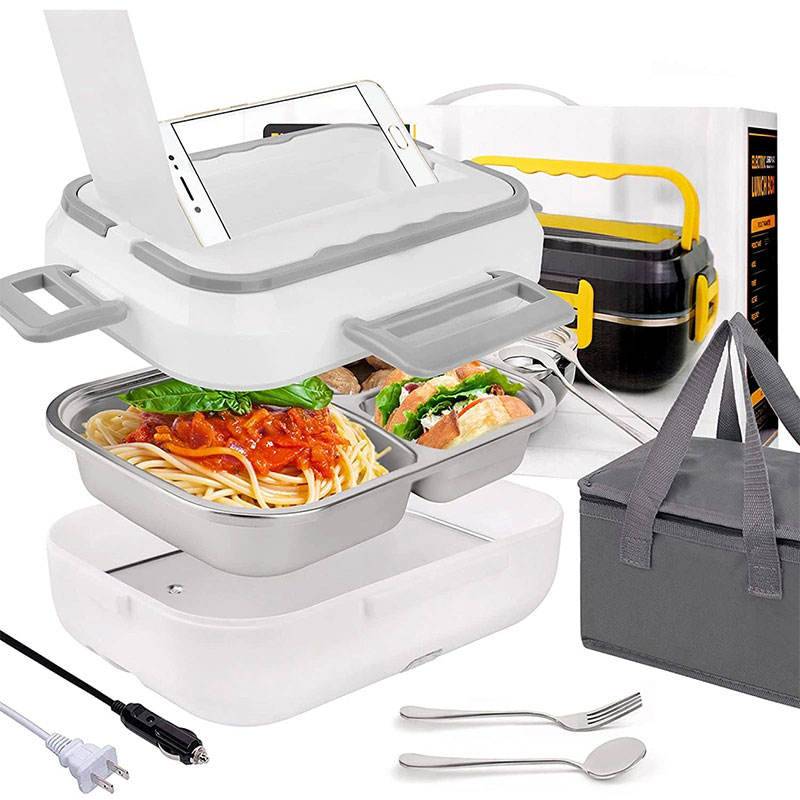 Kitchen ware 1.5L Cookware Sets Heater Portable Electric Lunch Boxes stainless steel Container with Insulation Bag for Car Truck - Trendy Hati