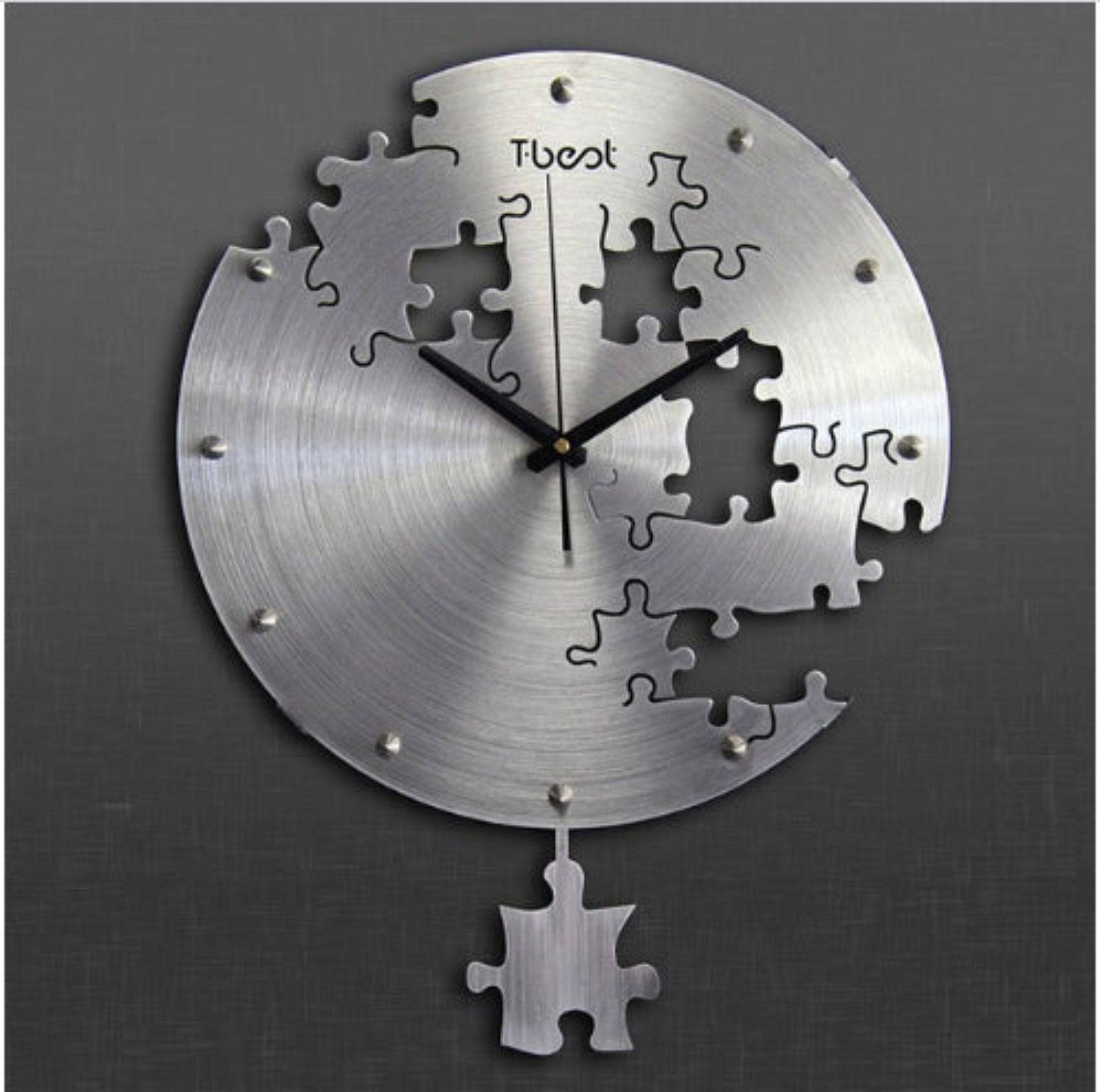 16 Inch Circilar Creative Wall Clock Art Wall Watch Modern Design Living Room And Bedroom Mute Clock Wall Home Decor Wall Clocks - Trendy Hati