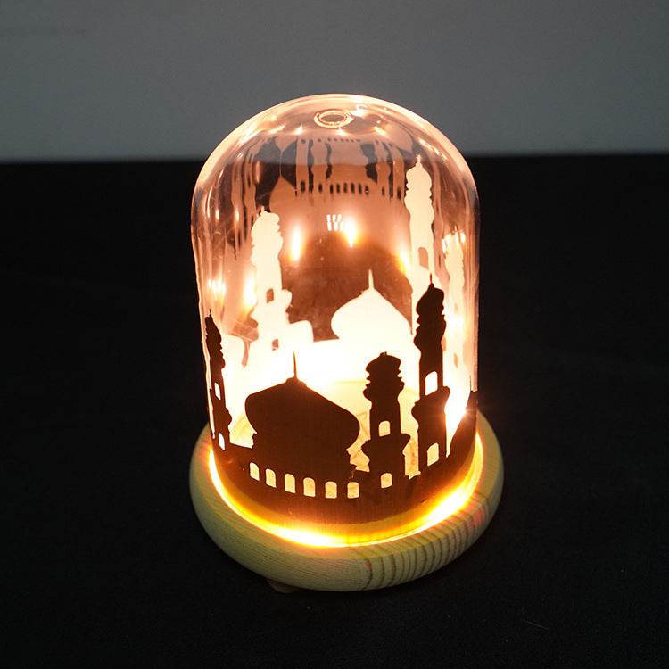 Ramadan Mosque Night Light with Wooden Base