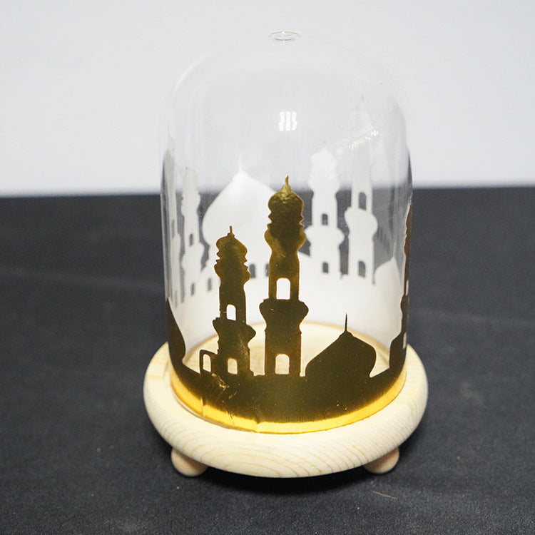 Ramadan Mosque Night Light with Wooden Base