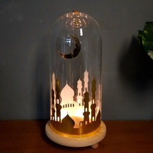 Ramadan Mosque Night Light with Wooden Base