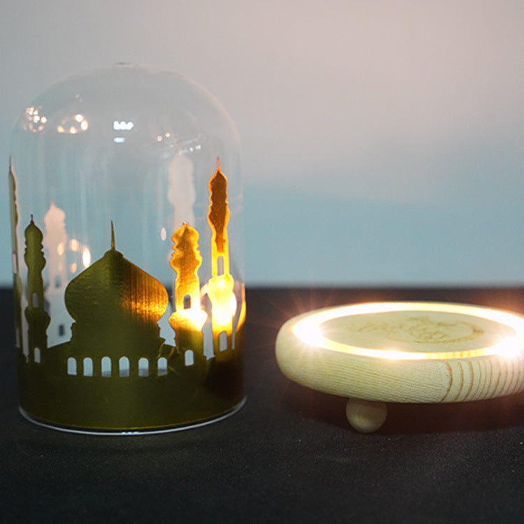 Ramadan Mosque Night Light with Wooden Base