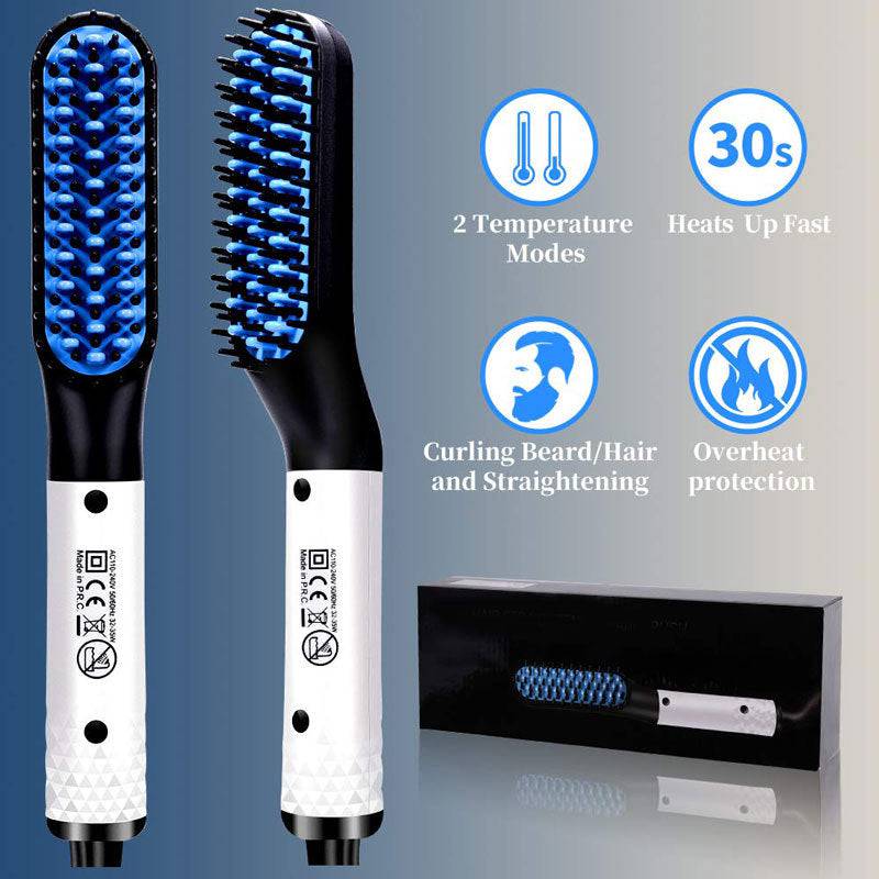 Multifunctional Hair Straightener Hair Comb Brush Men Beard Straightener Straightening - Trendy Hati