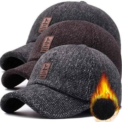 Men's Middle-aged And Elderly Woolen Baseball Caps - Trendy Hati