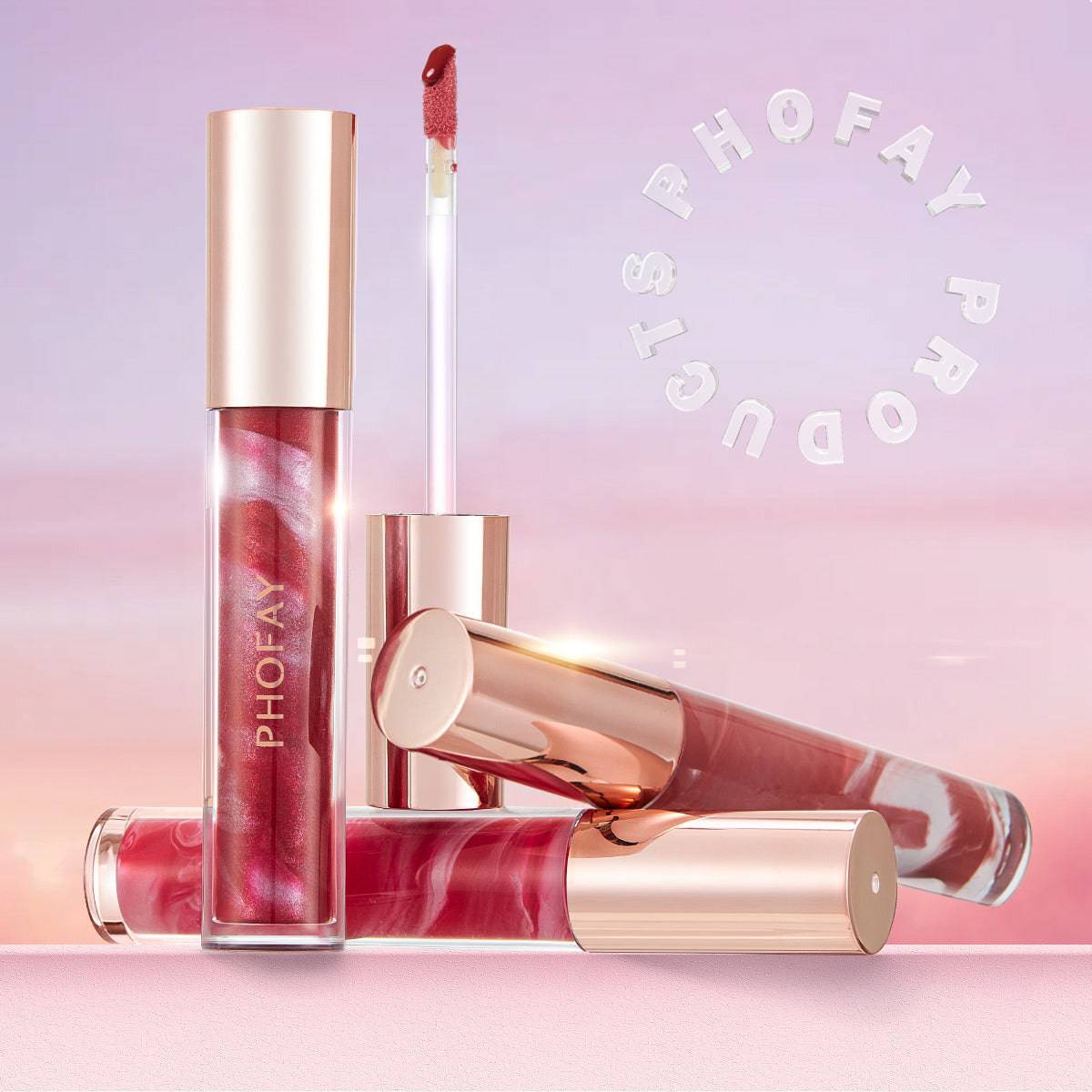 PHOFAY Rose Blooming Hydrating Lip Gloss - Trendy Hati