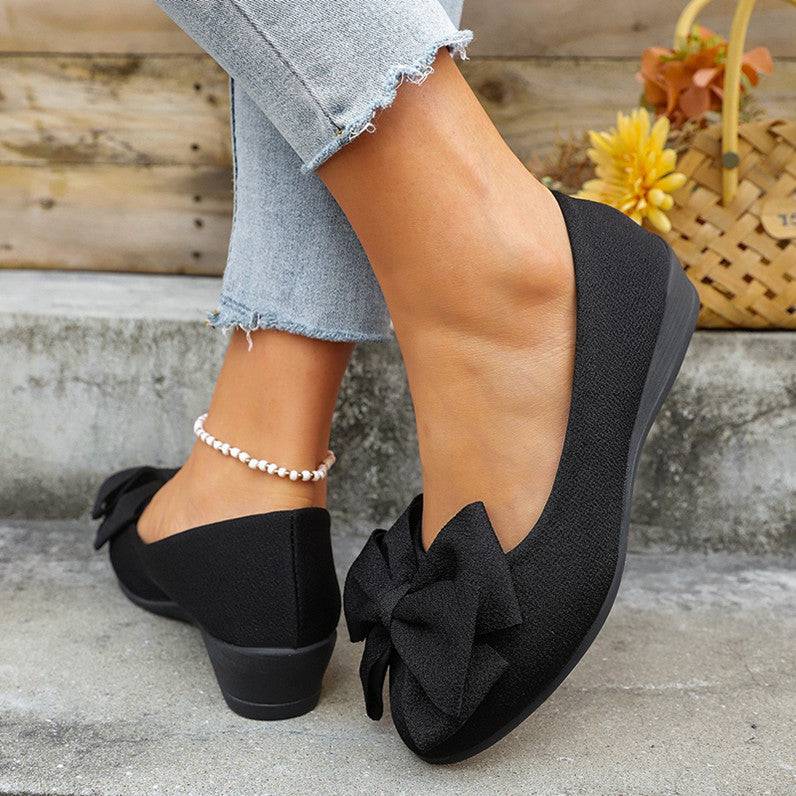 New Bowknot Flats Shoes Fashion Casual Round Toe Slip-on Shoes Loafers For Women - Trendy Hati