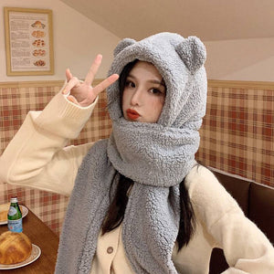 Cute winter plush scarf in autumn and winter - Trendy Hati