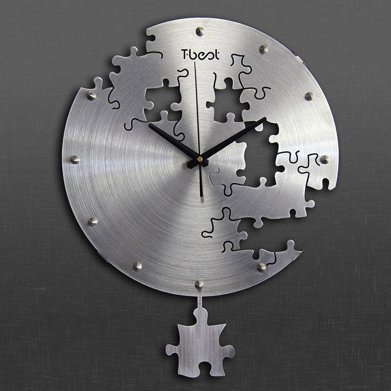 16 Inch Circilar Creative Wall Clock Art Wall Watch Modern Design Living Room And Bedroom Mute Clock Wall Home Decor Wall Clocks - Trendy Hati