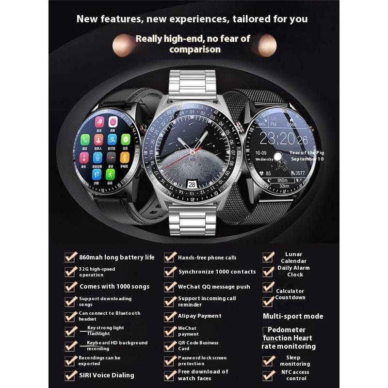 32G Memory Ultra-long Standby Smart Watch Flashlight Bluetooth Calling - Trendy Hati