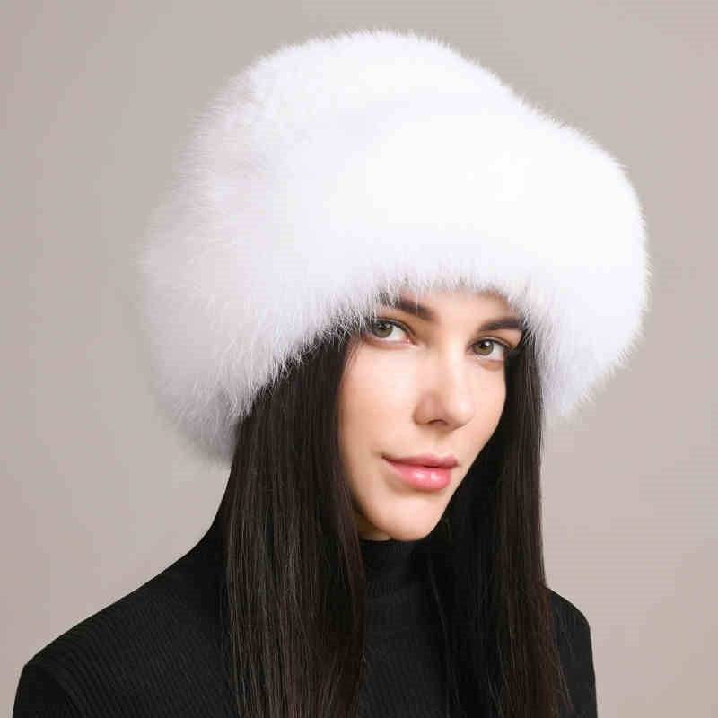 Mink Hair Hat Lady Braided Fur Winter Winter - Trendy Hati