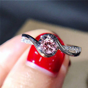 Creative Twisted Arm Eight Heart Eight Arrow Zircon Ring for Women's Engagement Ring - Trendy Hati