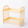 Double Storage Rack Kitchen Small Shelf Desktop Storage Rack Bathroom Sink Plastic Organizing Rack - Trendy Hati