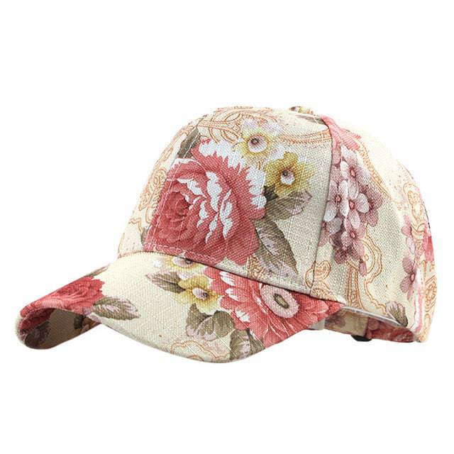 Fashion Women Floral Baseball Hat Caps Summer Spring Cotton - Trendy Hati