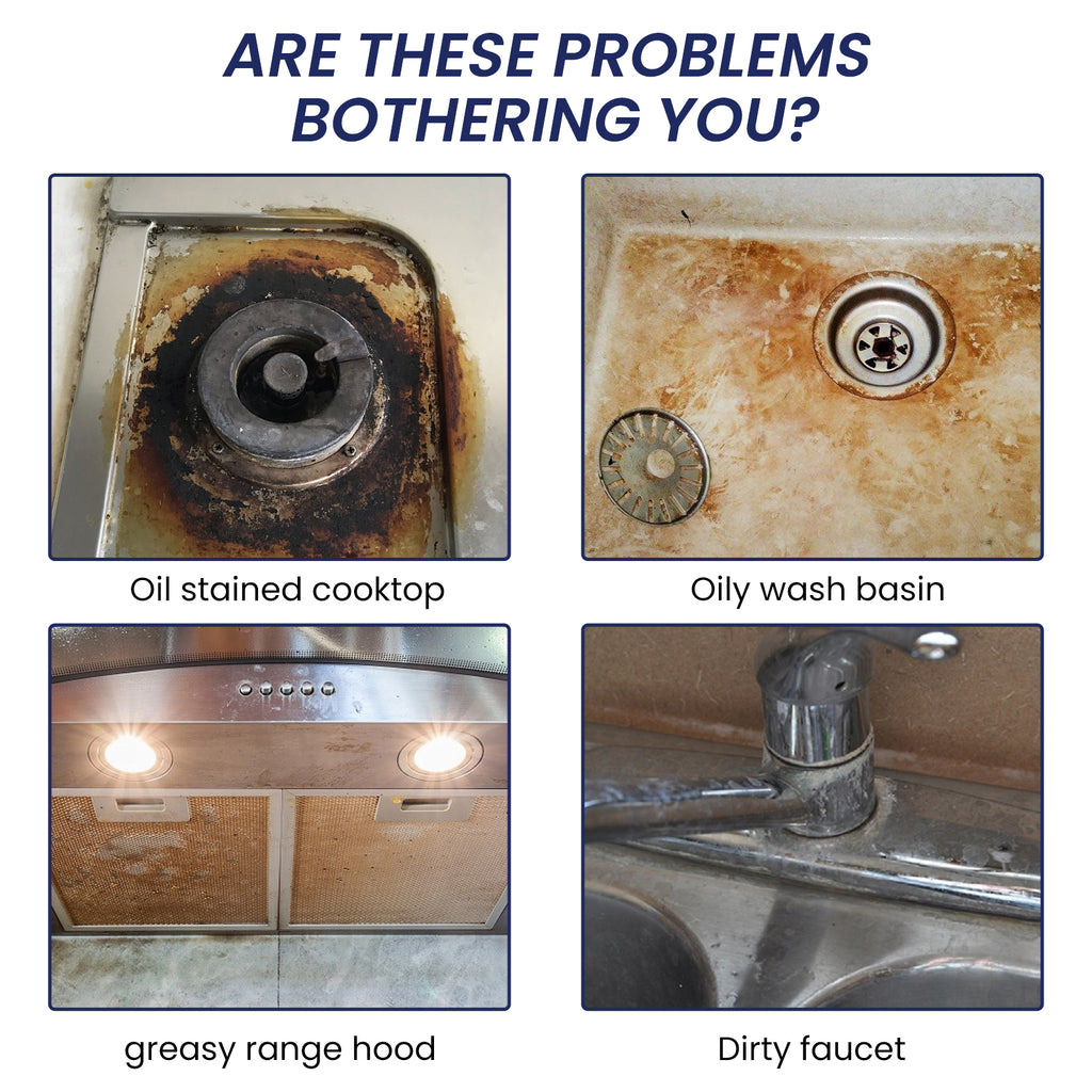 Kitchen Foam Cleaner, Kitchen Stove Range Hood Stain Removal Heavy Oil Foam Cleaner