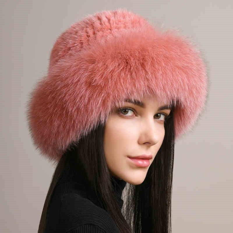 Mink Hair Hat Lady Braided Fur Winter Winter - Trendy Hati