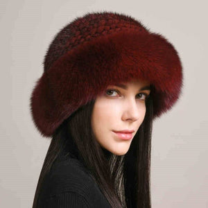 Mink Hair Hat Lady Braided Fur Winter Winter - Trendy Hati