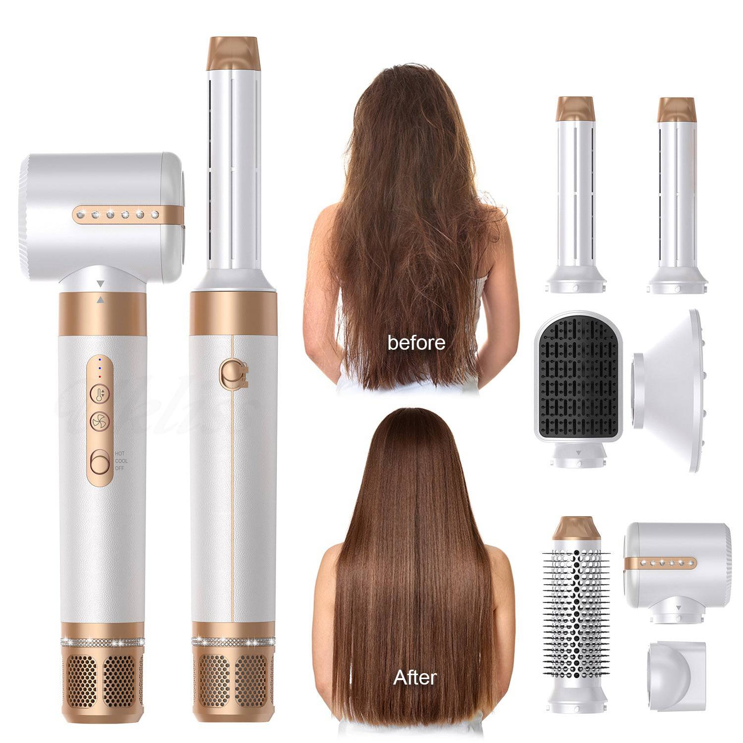 7-in-1 Hot Air Comb Automatic Curling Wand - Trendy Hati