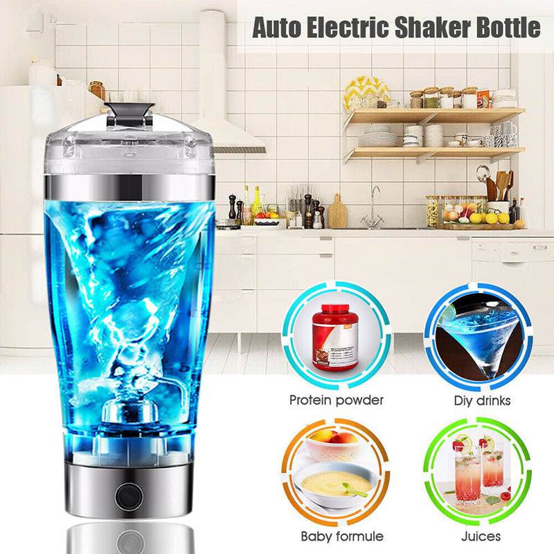 Electric Protein Shake Stirrer USB Shake Bottle Milk Coffee Blender Kettle Sports And Fitness Charging Electric Shaker Cup - Trendy Hati