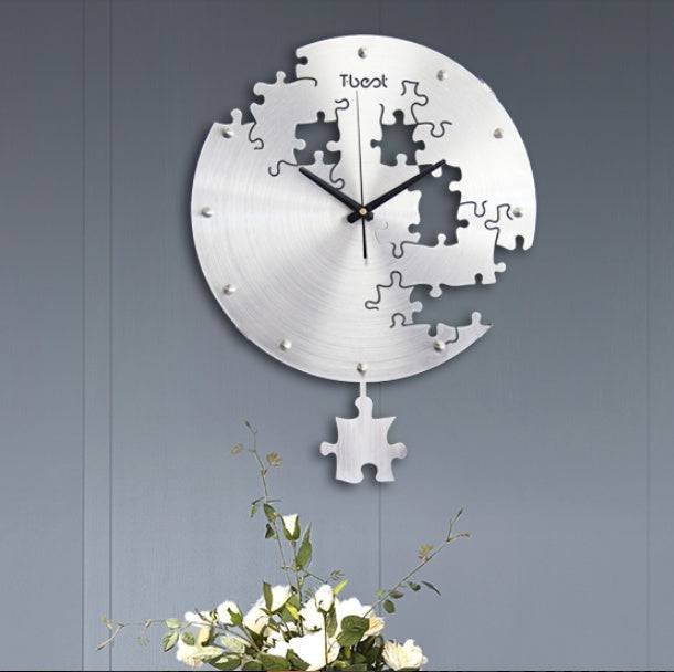 16 Inch Circilar Creative Wall Clock Art Wall Watch Modern Design Living Room And Bedroom Mute Clock Wall Home Decor Wall Clocks - Trendy Hati