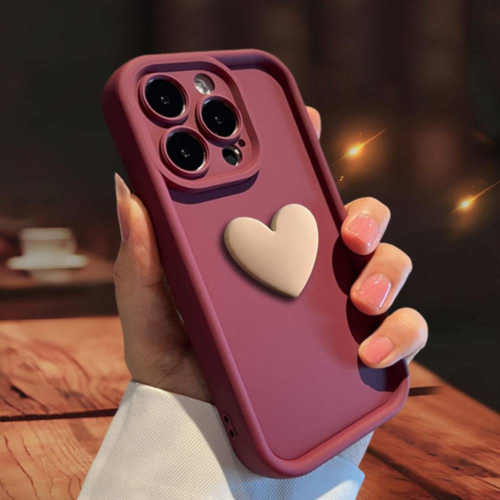 3D Love Suitable for Apple 15 Phone Protective Case Skin friendly Matte iPhone 14 ProMax Lens All Inclusive 16 - Trendy Hati