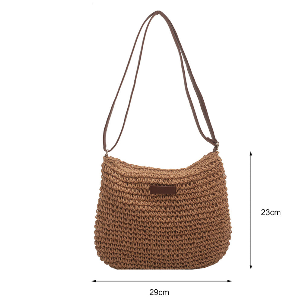 Niche Design Vacation Straw Tote Bag