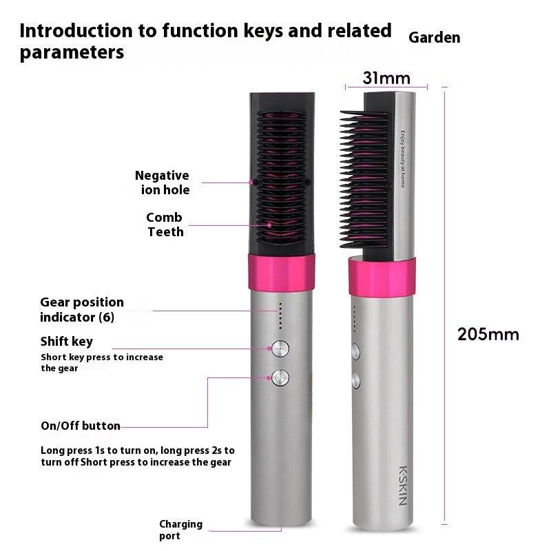 Anion Wireless Straight Comb Wireless Rechargeable Version Portable Dual-purpose - Trendy Hati