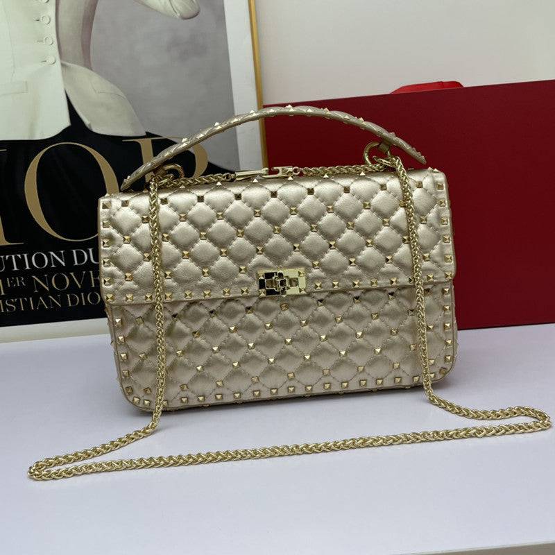 Women's Fashion Sheepskin Diamond Studded Small Square Bag - Trendy Hati