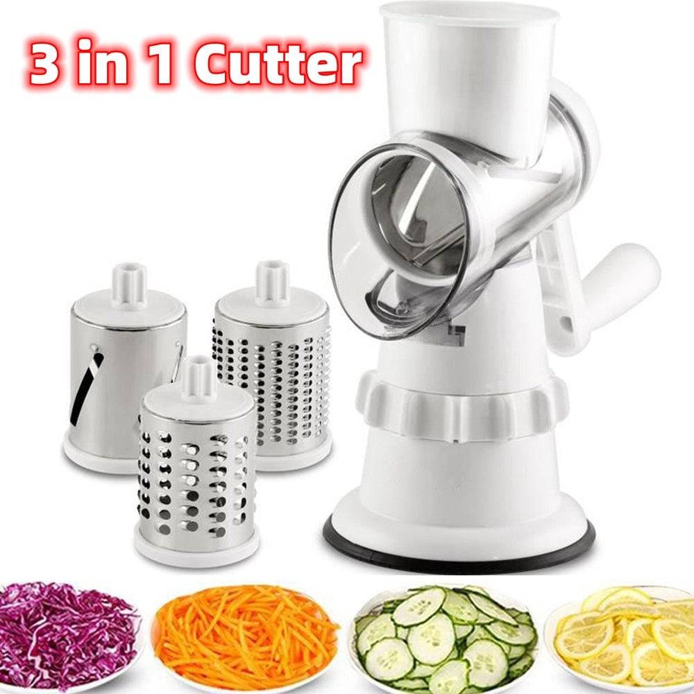 3 In 1 Vegetable Slicer Manual Kitchen Accessories Grater For Vegetable Cutter Round Chopper Mandolin Shredder Potato Home Kitchen Supplies Kitchen Gadgets - Trendy Hati