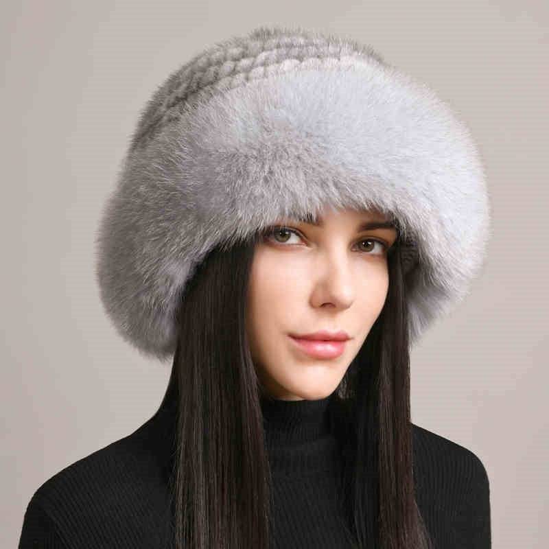 Mink Hair Hat Lady Braided Fur Winter Winter - Trendy Hati