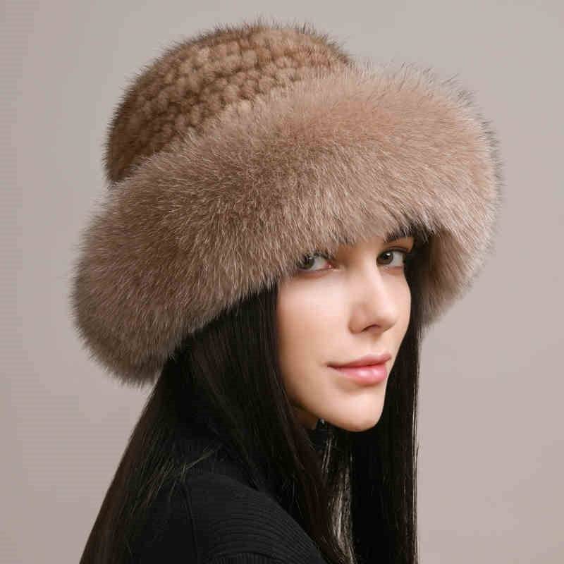 Mink Hair Hat Lady Braided Fur Winter Winter - Trendy Hati