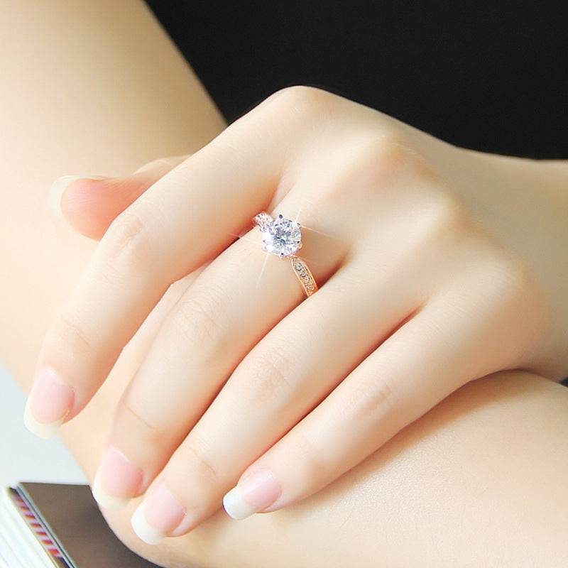 Elegant and luxurious wedding ring, women's Korean version of the living mouth ring - Trendy Hati