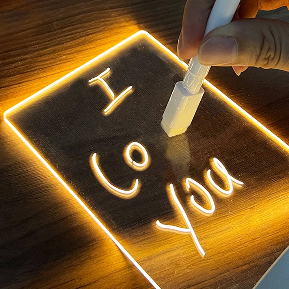 Creative Note Board Creative Led Night Light USB Message Board Holiday Light With Pen Gift For Children Girlfriend Decoration Night Lamp - Trendy Hati