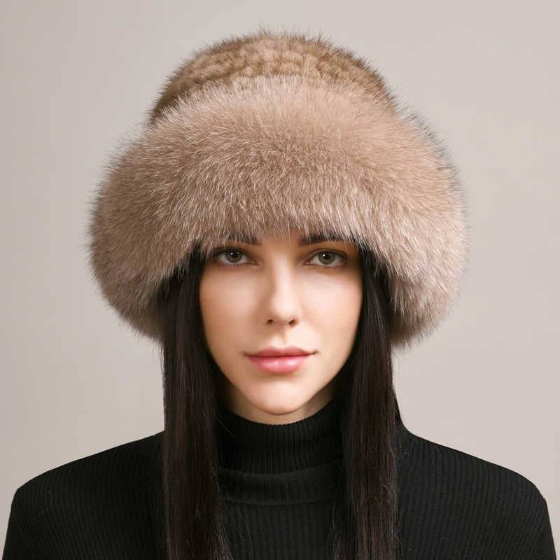 Mink Hair Hat Lady Braided Fur Winter Winter - Trendy Hati