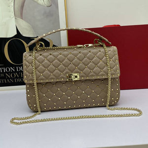 Women's Fashion Sheepskin Diamond Studded Small Square Bag - Trendy Hati