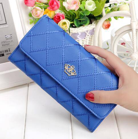 Womens Wallets and Purses Plaid PU Leather Long Wallet Hasp Phone Bag Money Coin Pocket Card Holder Female Wallets Purse - Trendy Hati