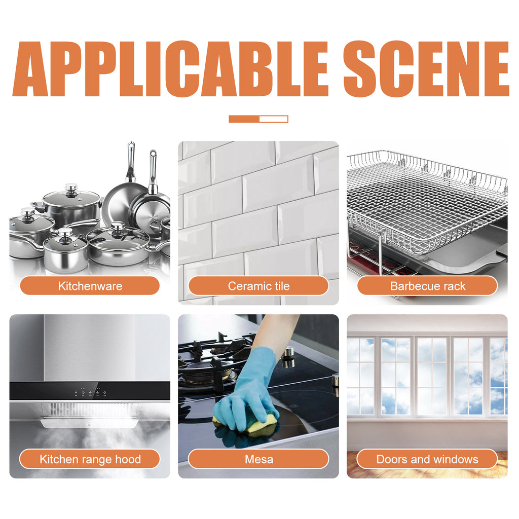 Multi-Purpose Kitchen Cleaner, Kitchen Stove Range Hood Stainless Steel Cooker Grease Cleaner