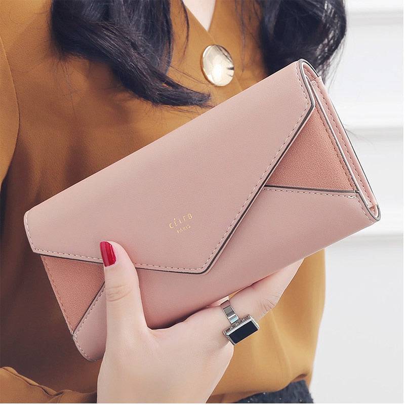 Style Envelope Designer Clutch Wallets For Women Hasp Pocket To Coin Card Holder Female Purses Long Wallet Ladies - Trendy Hati