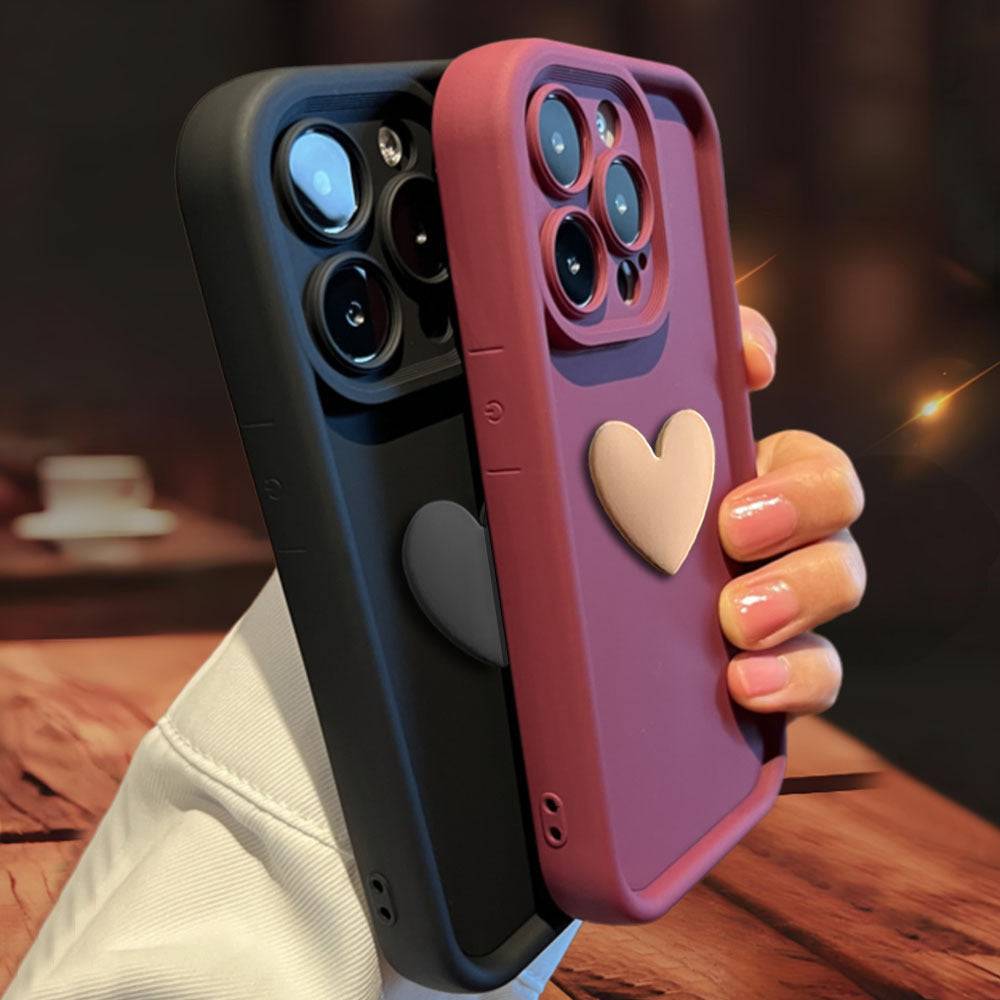 3D Love Suitable for Apple 15 Phone Protective Case Skin friendly Matte iPhone 14 ProMax Lens All Inclusive 16 - Trendy Hati