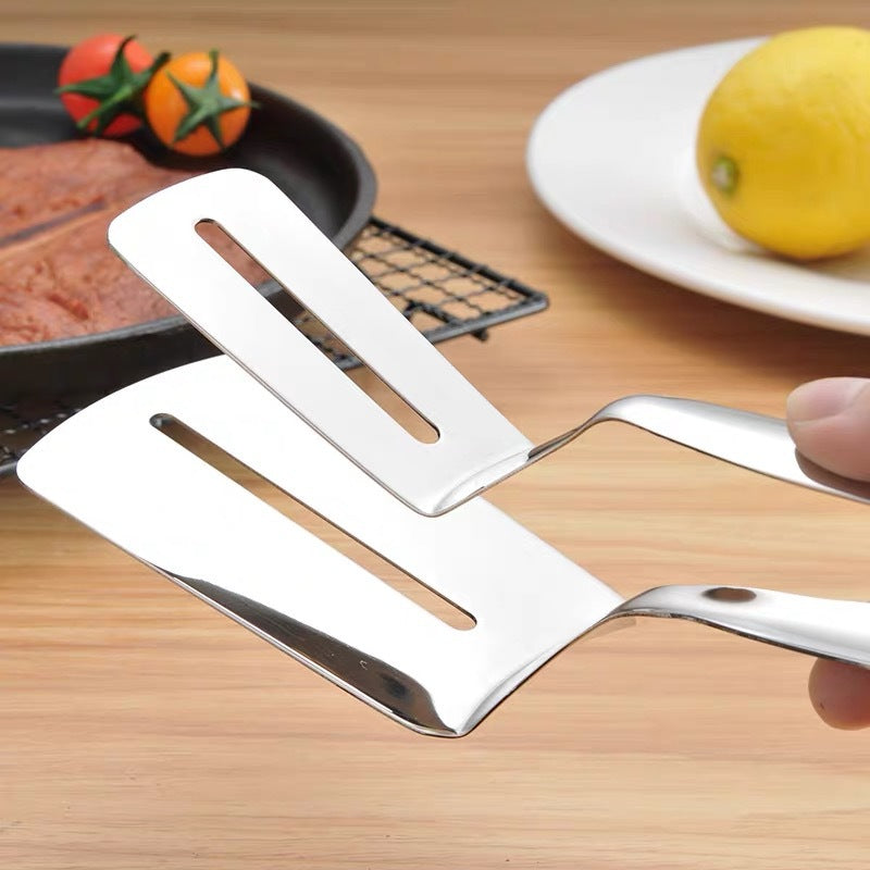 410 Stainless Steel Steak Spatula, Barbecue Tongs, Grilled Fish Tongs, Food Tongs, Kitchen Bread Pancakes, Korean Barbecue Fried Fish Tongs