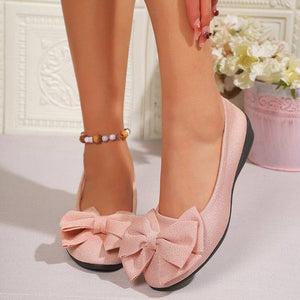 New Bowknot Flats Shoes Fashion Casual Round Toe Slip-on Shoes Loafers For Women - Trendy Hati