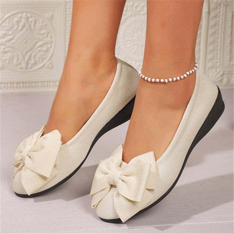 New Bowknot Flats Shoes Fashion Casual Round Toe Slip-on Shoes Loafers For Women - Trendy Hati