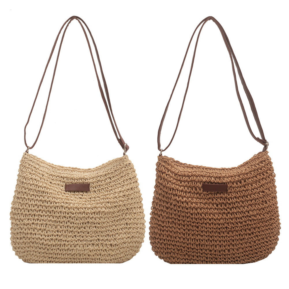 Niche Design Vacation Straw Tote Bag