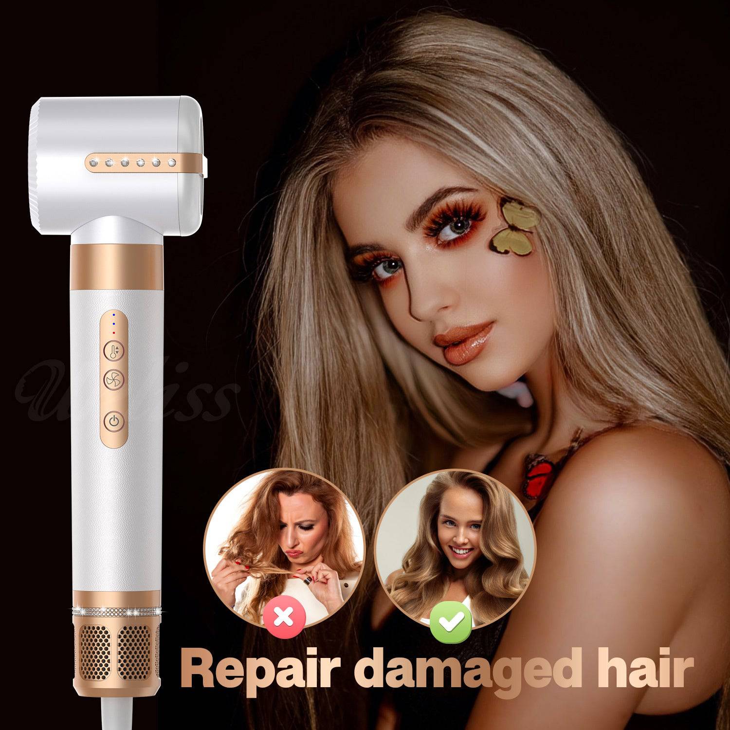 7-in-1 Hot Air Comb Automatic Curling Wand - Trendy Hati