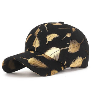 Men's And Women's Casual Spring And Summer Seasons Bronzing Feather Baseball Caps - Trendy Hati