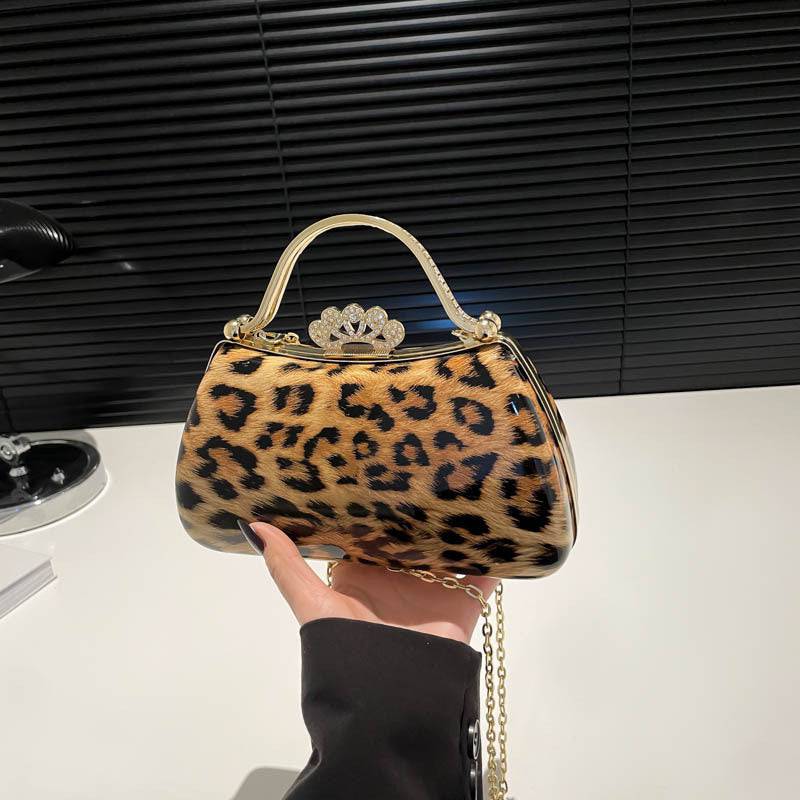 Leopard Print Fashion Retro Crossbody Bag For Women - Trendy Hati